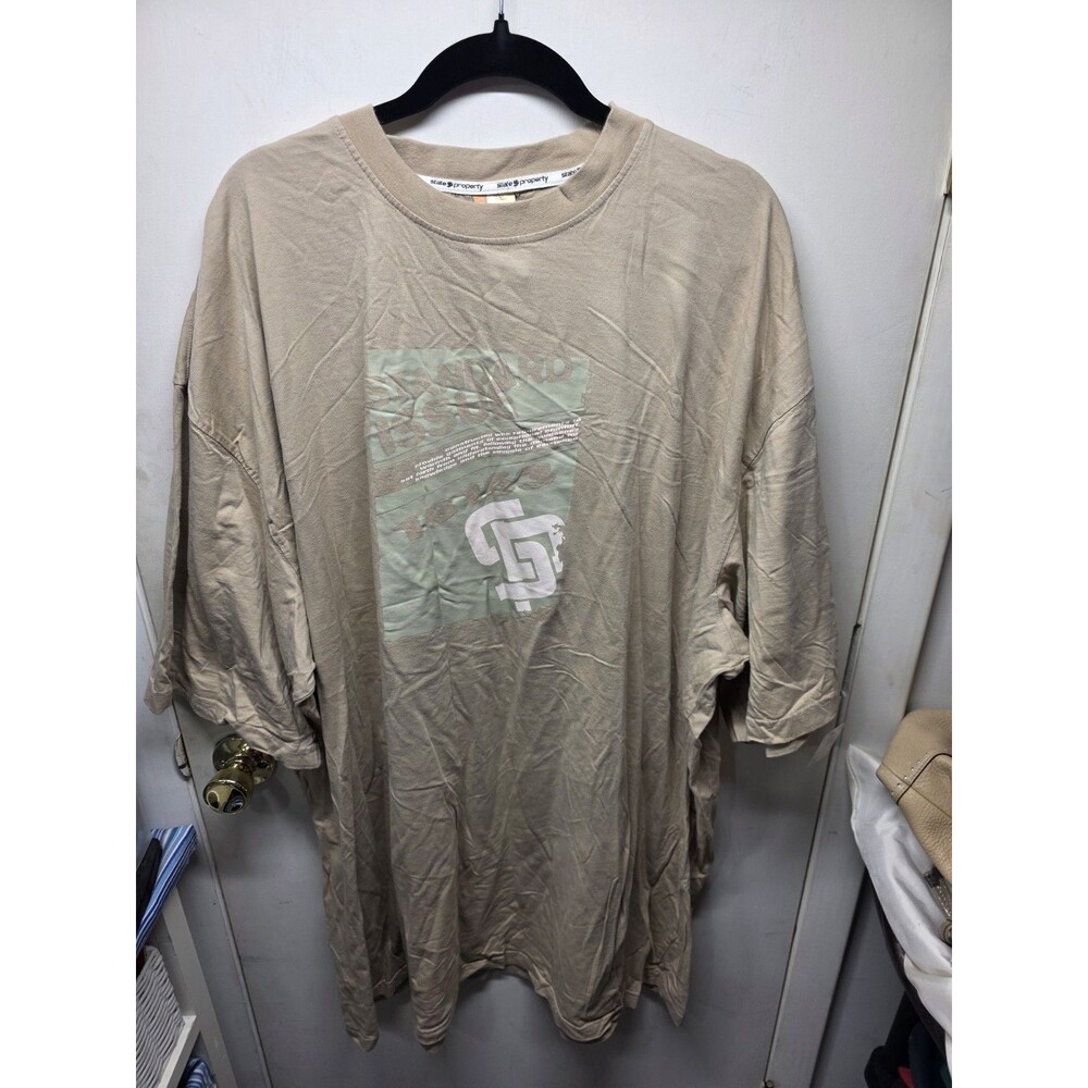 State Property Standard Issue 18153 Vintage Men's Big & Tall T-Shirt Beige 5X...